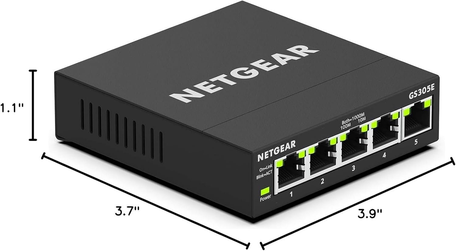 NETGEAR 5-Port Gigabit Ethernet Plus Switch (GS305E) - Desktop or Wall Mount, Home Network Hub, Office Ethernet Splitter, Silent Operation