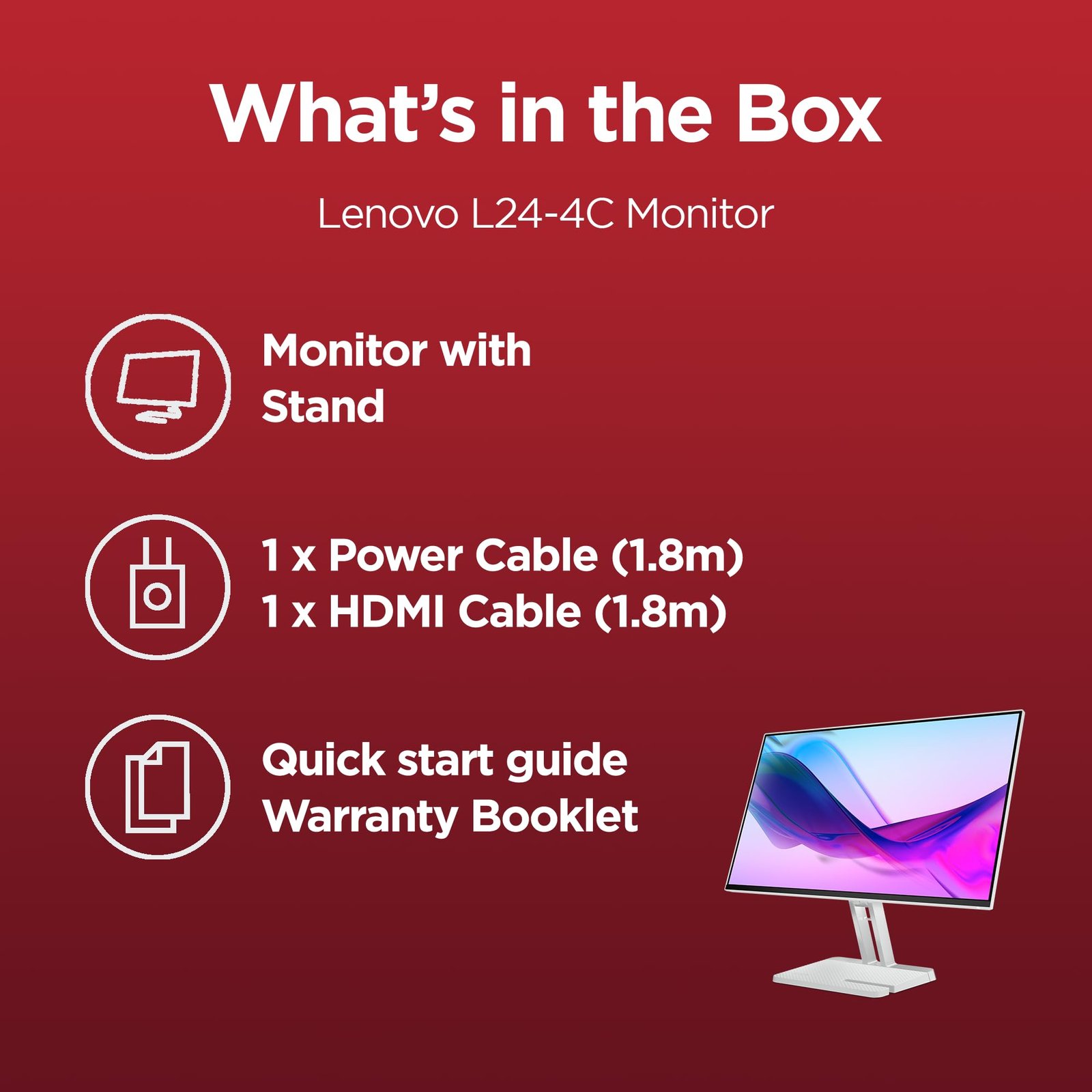 Lenovo L24-4C| 24 Inch (60.96cm) Ultraslim PC Monitor, IPS, FHD 1920x1080, 144Hz, 99% sRGB, 1ms, 2x3W Speakers, HDMI, Display Port, Audio Out Port, AMD FreeSync,Eyesafe, Bezel-Less, VESA Mount, Grey