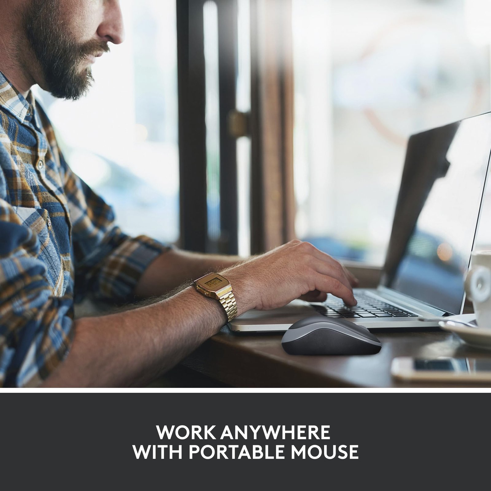 Logitech M186 Wireless Mouse, 2.4GHz with USB Mini Receiver, 3 Years Battery Life, 1000 DPI Optical Tracking, Ambidextrous, Compatible with PC, Mac, Laptop