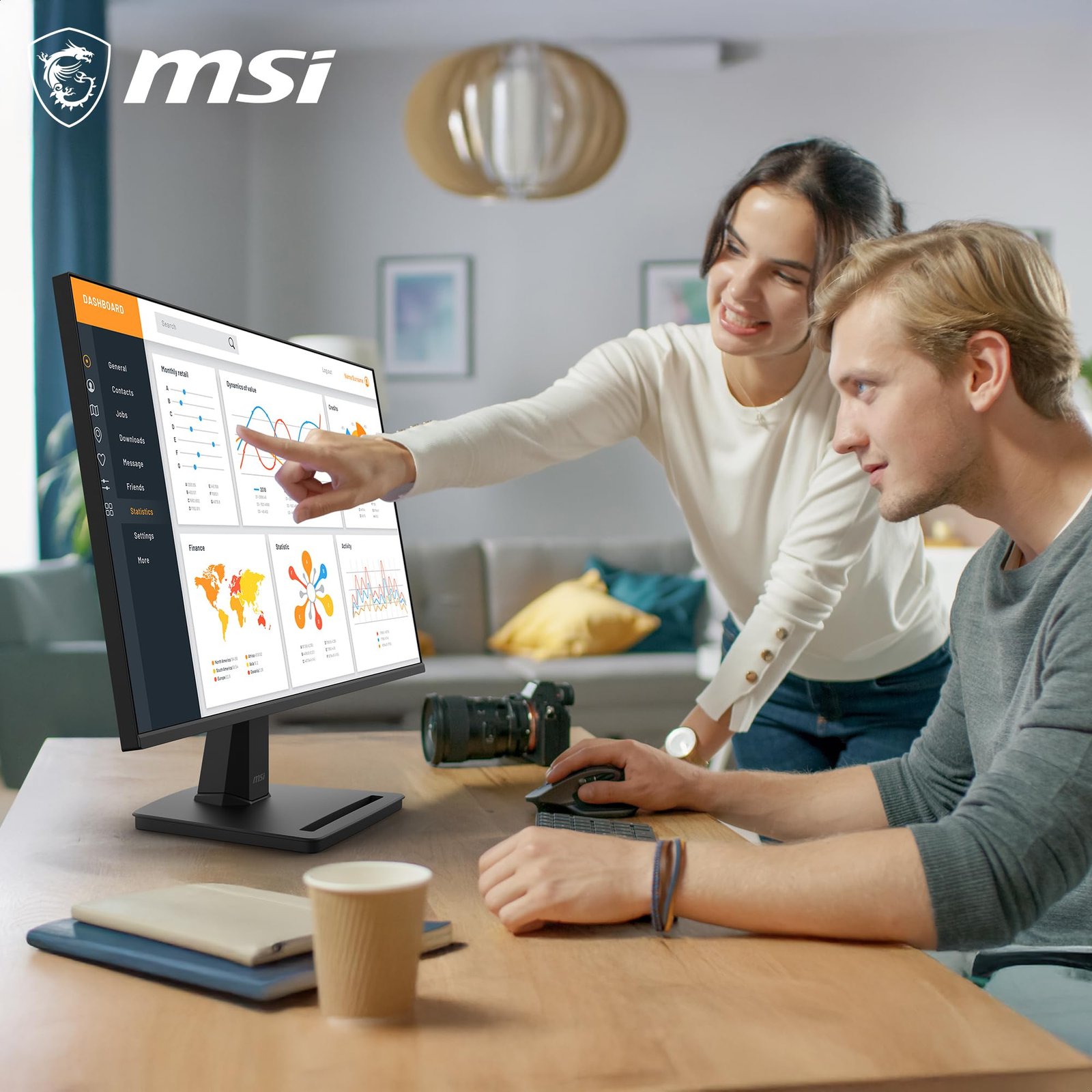 MSI PRO MP251 E14L 24.5-Inch FHD 1920x1080, Computer Monitor IPS, 144Hz, 1ms, Frame-Less, Tilt Adjustable, Vesa Mount, Black