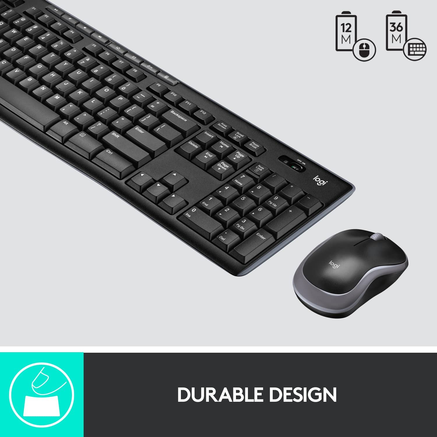 Logitech MK270r Wireless Keyboard and Mouse Combo for Windows, 2.4 GHz Wireless, Spill-Resistant Design, 8 Multimedia & Shortcut Keys, 3-Year Battery Life, PC/Laptop Black
