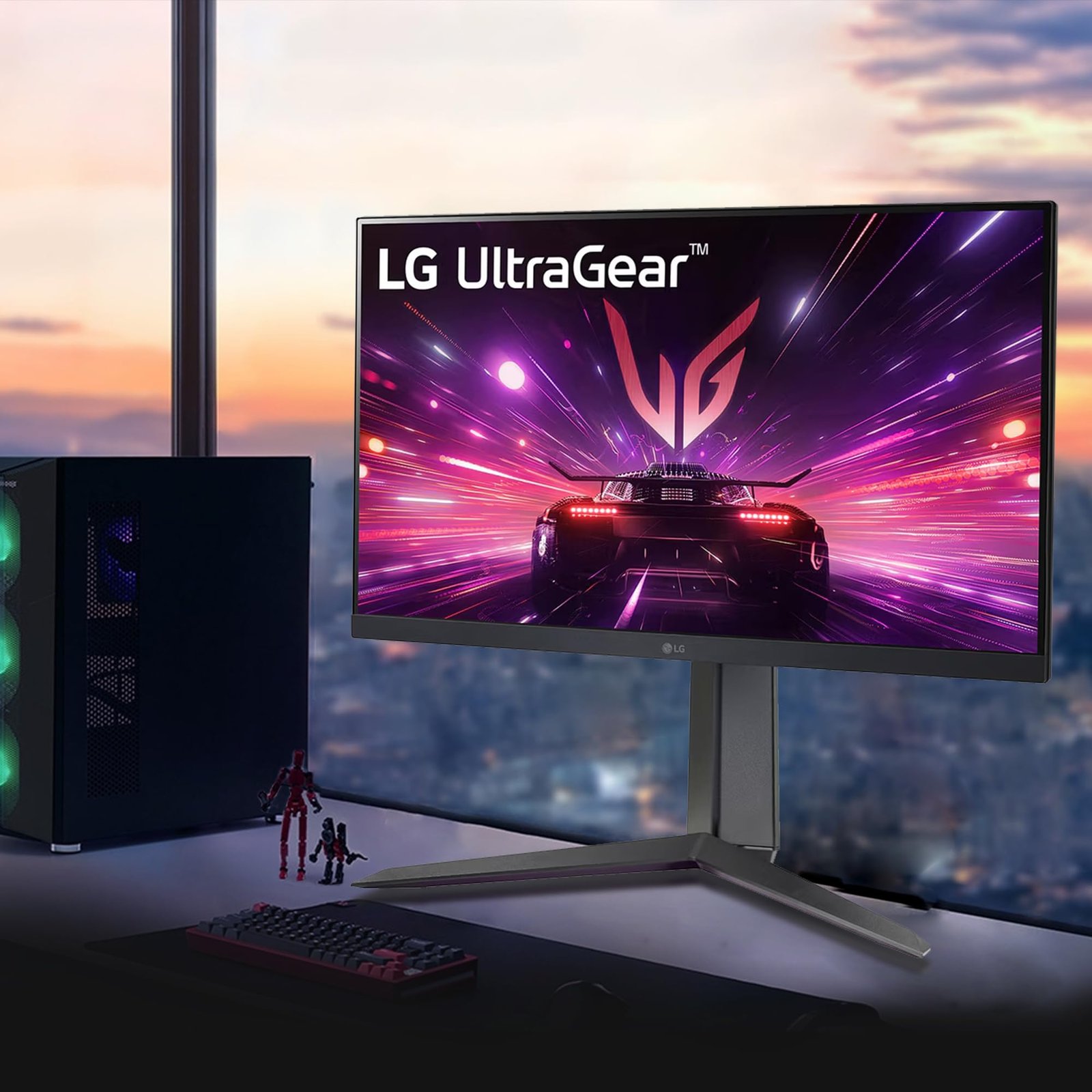 LG 24GS65F Smartchoice 60.47cm (23.8Inch) Ultragear FHD (1920x1080) IPS Gaming Monitor, 180Hz, 1ms, NVIDIA G-SYNC Compatible, AMD FreeSync, DP, HDMI, Tilt/Height/Pivot Adjustable, Anti-Glare (Black)