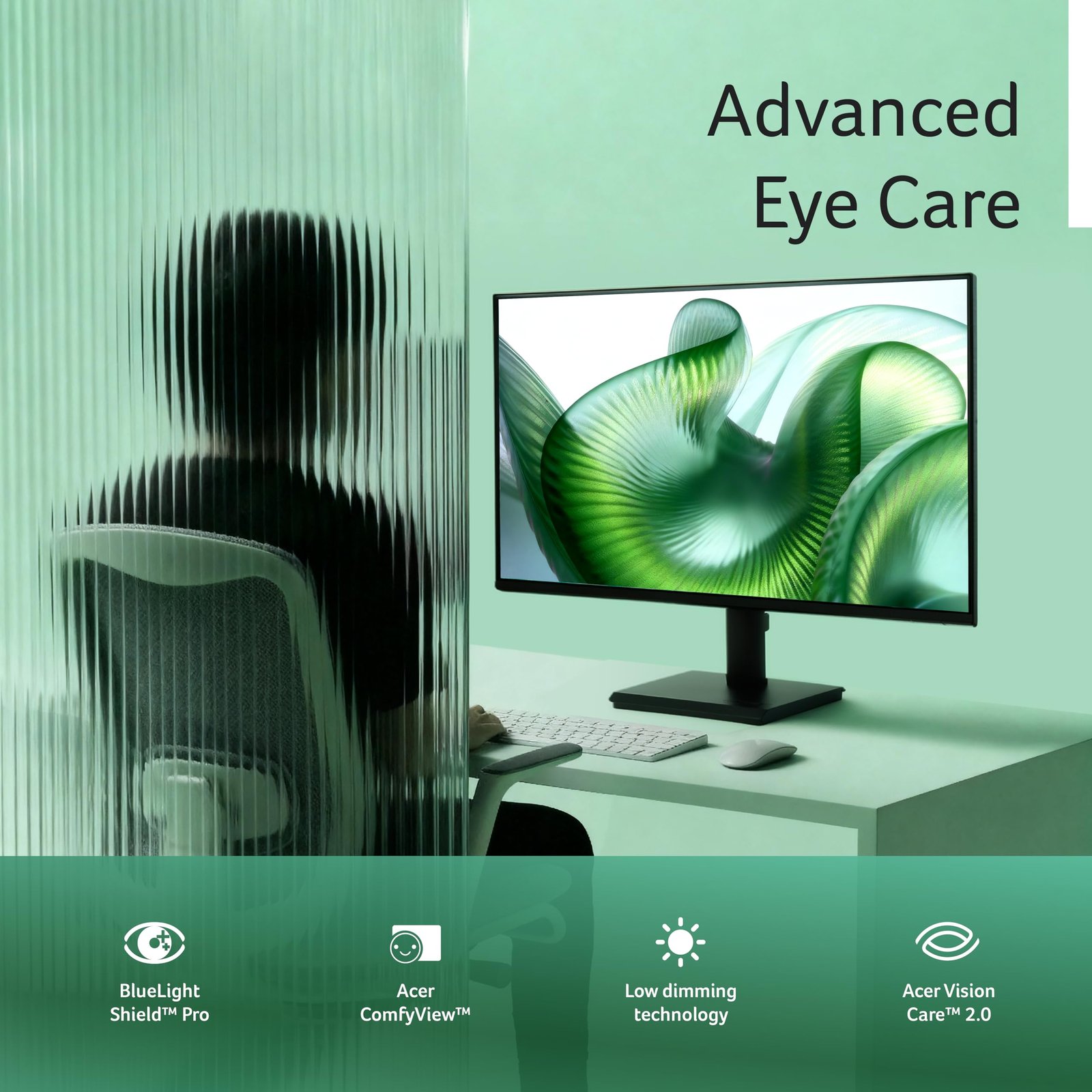 Acer Vero V247Y G 23.8 Inch Full HD IPS Monitor I 120Hz Refresh, AdaptiveSync I 99% sRGB, 1500:1 Contrast I 2x2W Speakers I HDMI +VGA I ZeroFrame I VisionCare 2.0 I VESA I Energy Star I Black