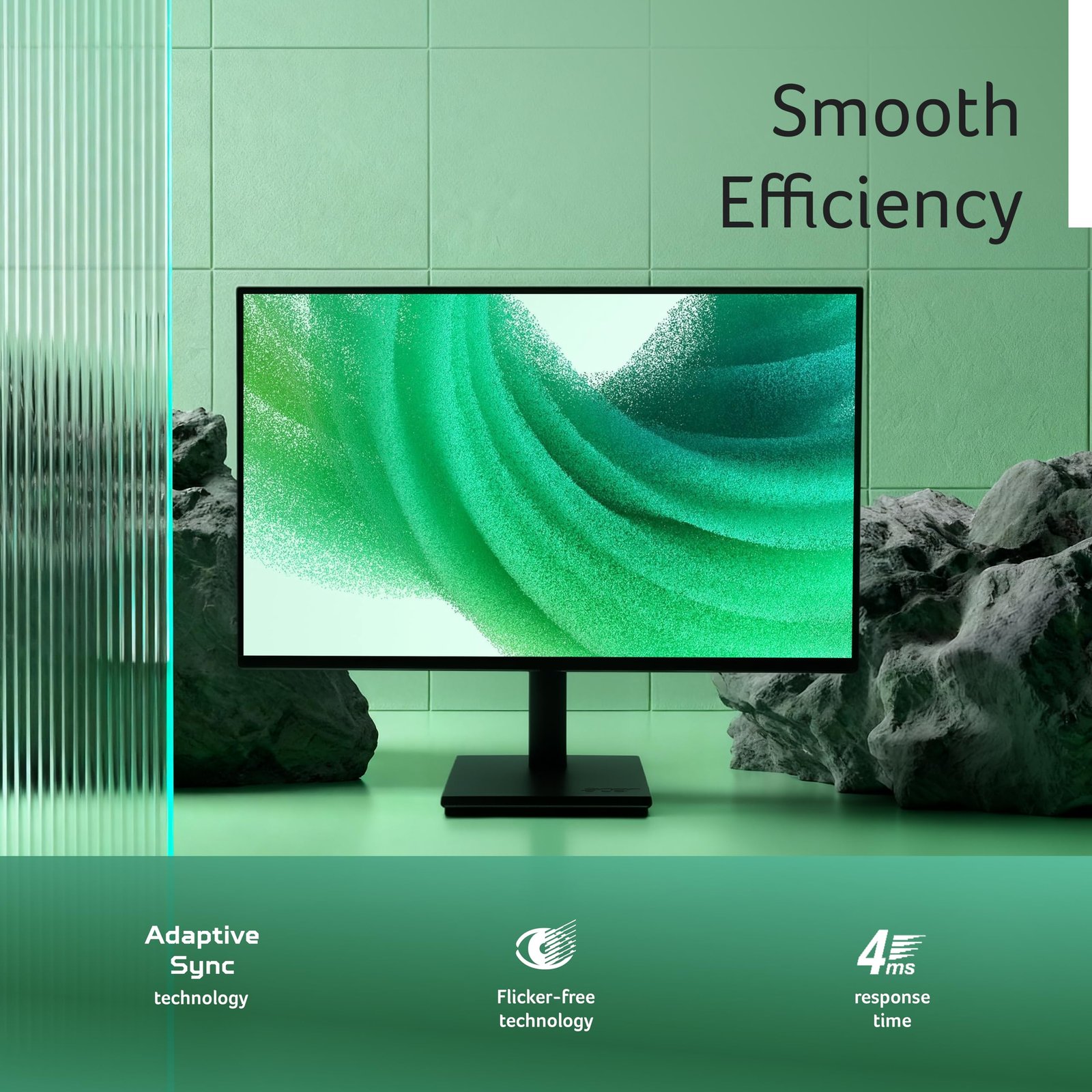 Acer Vero V247Y G 23.8 Inch Full HD IPS Monitor I 120Hz Refresh, AdaptiveSync I 99% sRGB, 1500:1 Contrast I 2x2W Speakers I HDMI +VGA I ZeroFrame I VisionCare 2.0 I VESA I Energy Star I Black